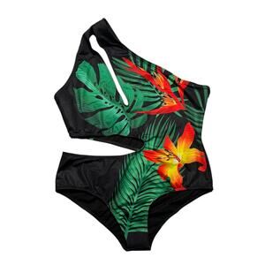 Frederick's of Hollywood Wanda One-Piece Swimsuit Paradise Print Size 2X/3X